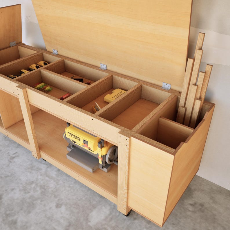 Workbench Section DIY Storage Workbench Plans for Tools, Parts, and Supplies, Large ...