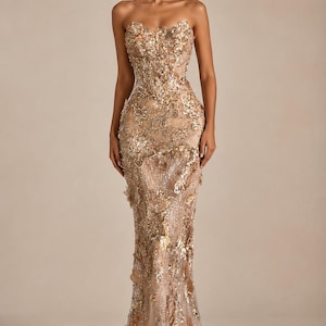champagne gold dress wedding guest Formal Gown __with:acc0443_gold