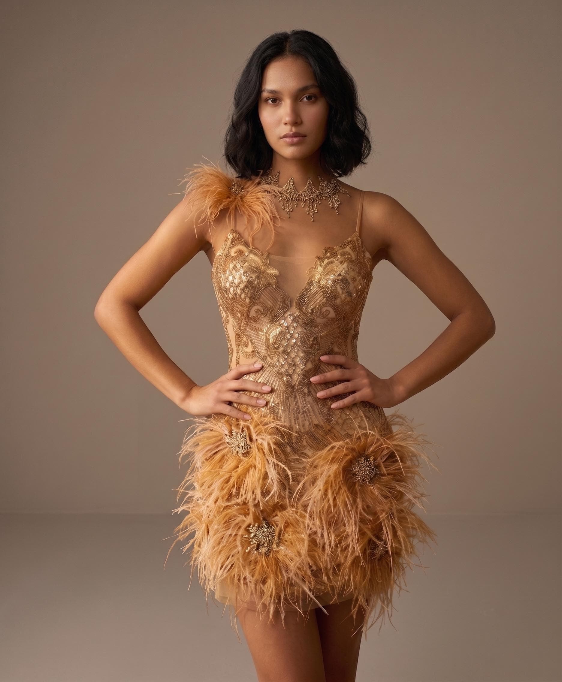gold beaded dress short Mini Size:Large 10 adjustable fit—perfect for homecoming office suits Sherri Hill Dress 55284