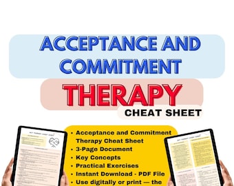 Cheatsheet Acceptatie en commitment therapie, ACT-therapiehulpmiddelen, ACT-spiekbriefje, ACT-werkbladen, therapie-interventies, therapiehulpmiddelen