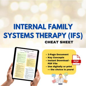 Hoja de referencia de IFS, herramientas de terapia de sistemas familiares internos, folleto de trabajo de partes de IFS, recurso de IFS, hoja de trabajo del terapeuta de IFS, guía de autoliderazgo