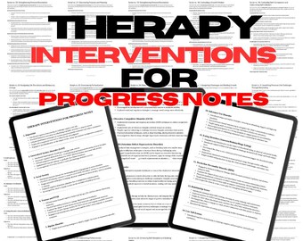 Intervenciones terapéuticas, notas sobre el progreso de la terapia, intervenciones terapéuticas, notas terapéuticas, recursos terapéuticos, herramientas para sesiones de terapia
