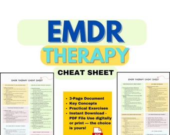 EMDR Therapy Cheat Sheets, EMDR Therapist Tools, Trauma-Informed Therapy, EMDR Resources, emdr trauma recovery worksheets, counselling tools
