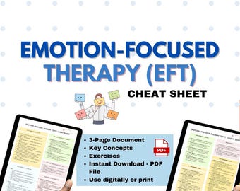 EFT Cheat Sheets, Emotion-Focused Therapy Handout, EFT Worksheets, Couple Therapy Tools, Therapist Reference Sheets, EFT Counsellor Guide