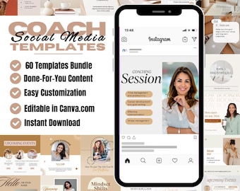 Holistische coach, welzijnscoach, gezondheidscoach, spiritueel coach, Canva sociale media, Instagram-sjabloon, levenscoach, gezondheid en welzijn