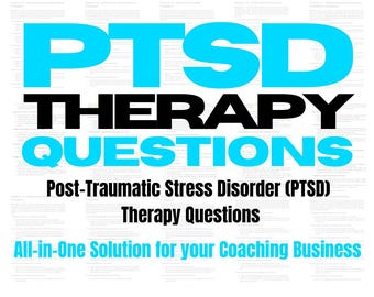 Post-Traumatic Stress Disorder (PTSD) Therapy Questions, PTSD Questions, Counseling Questions, Therapy Questions, Therapy Tools, PTSD