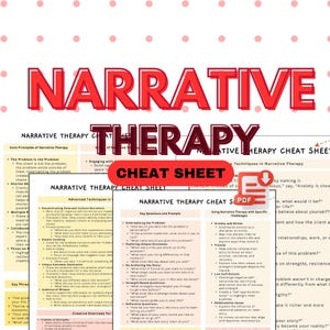 Narrative Therapy Cheat Sheet, Narrative Therapy Resources, Narrative Therapy Interventions, Narrative Exercises, Therapist Counseling Tool