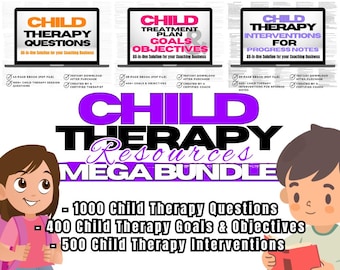 Child Therapy Bundle, Kid Therapy Resources, Children Therapy Tools, Child Therapist Bundle, Children Therapist Resources, Therapy for Kids