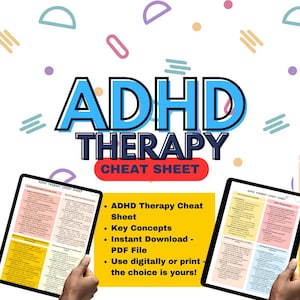 ADHD Therapy Cheat Sheet, ADHD Templates, Neurodivergent Therapy Resources, Therapy Worksheets, Neurodivergent Tools Mental Health