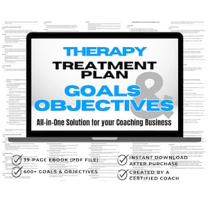 Treatment Plan Goals and Objectives, Therapy Goals and Objectives, Treatment Planning Tool, Treatment Plan Cheat Sheet, Treatment Planner