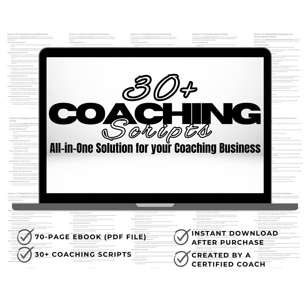Coaching Scripts, Life Coaching Pack, Self Development Coaching Session ...