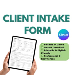 Counseling Intake Form, Adult Client Intake Form, Mental Health Intake Template, Editable and Printable, Therapy Private Practice Template
