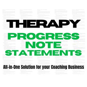 Therapy Progress Note Statements, Therapy Progress Notes, Progress Note Template, Psychotherapy Notes, Therapy Tools, Therapy Notes
