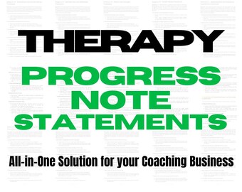 Therapy Progress Note Statements, Therapy Progress Notes, Progress Note Template, Psychotherapy Notes, Therapy Tools, Therapy Notes
