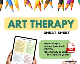 ART Therapy Cheat Sheet, Art Therapy Resources, Art therapy Worksheets, Therapy Resources, Child Therapy, Adult Therapy Reference