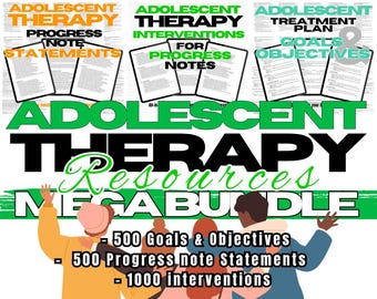 Therapiehulpmiddelen voor adolescenten, therapie-interventies voor tieners, vragen over kindertherapie, therapiedoelen en -doelen, therapiehulpmiddelen, therapienotitie
