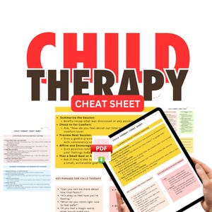 Hoja de referencia para terapia infantil - Recursos de terapia para niños - Herramientas para terapeutas infantiles - Sesión de terapia infantil