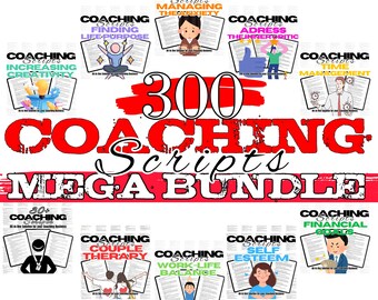 Entire Shop Coaching Scripts Bundle, spiritual coaching session, therapist resources, coaching resources, therapy session, coaching tools