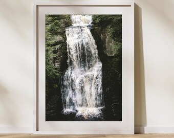 Pocono Waterfall Print: Green Forest Wall Art (Digital Download)