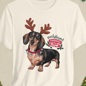Dachshund Christmas Shirt, Christmas Dachshund Shirt, Retro Dog Tshirt, Gift for Dachshund Owner, Christmas Gift, Dachshund Through The Snow