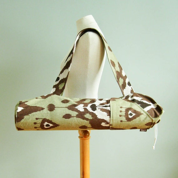 Yoga bag, boho ikat yoga mat carrier, yoga mat bag for woman, yoga gift for her