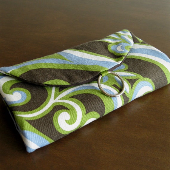 Items similar to Jewelry Travel Organizer Clutch Brown Modern Paisley