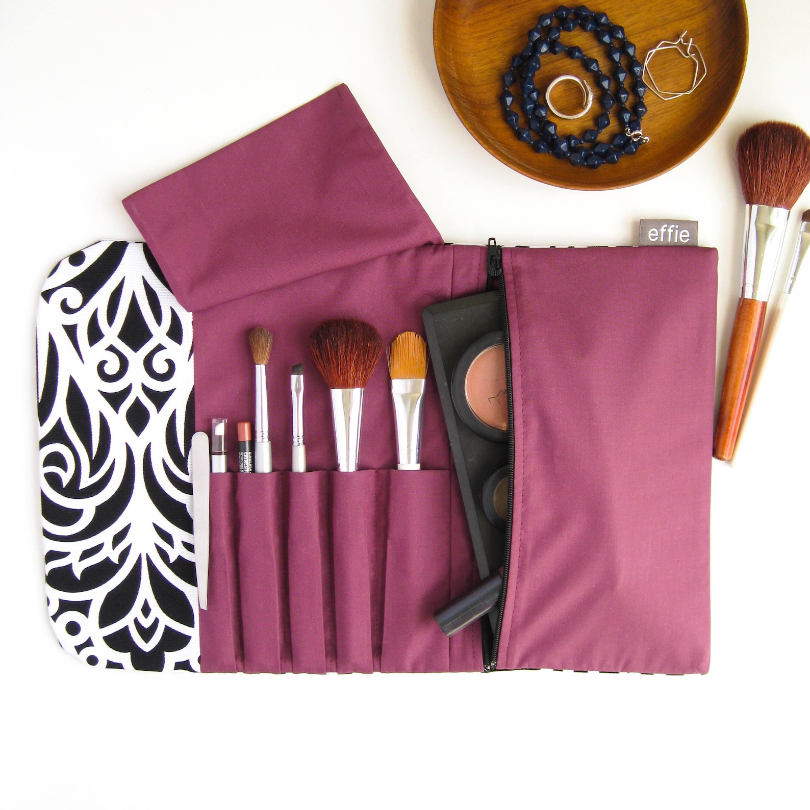 Travel Cosmetic Bag. Makeup Brush Holder. Compact Makeup Case. Etsy