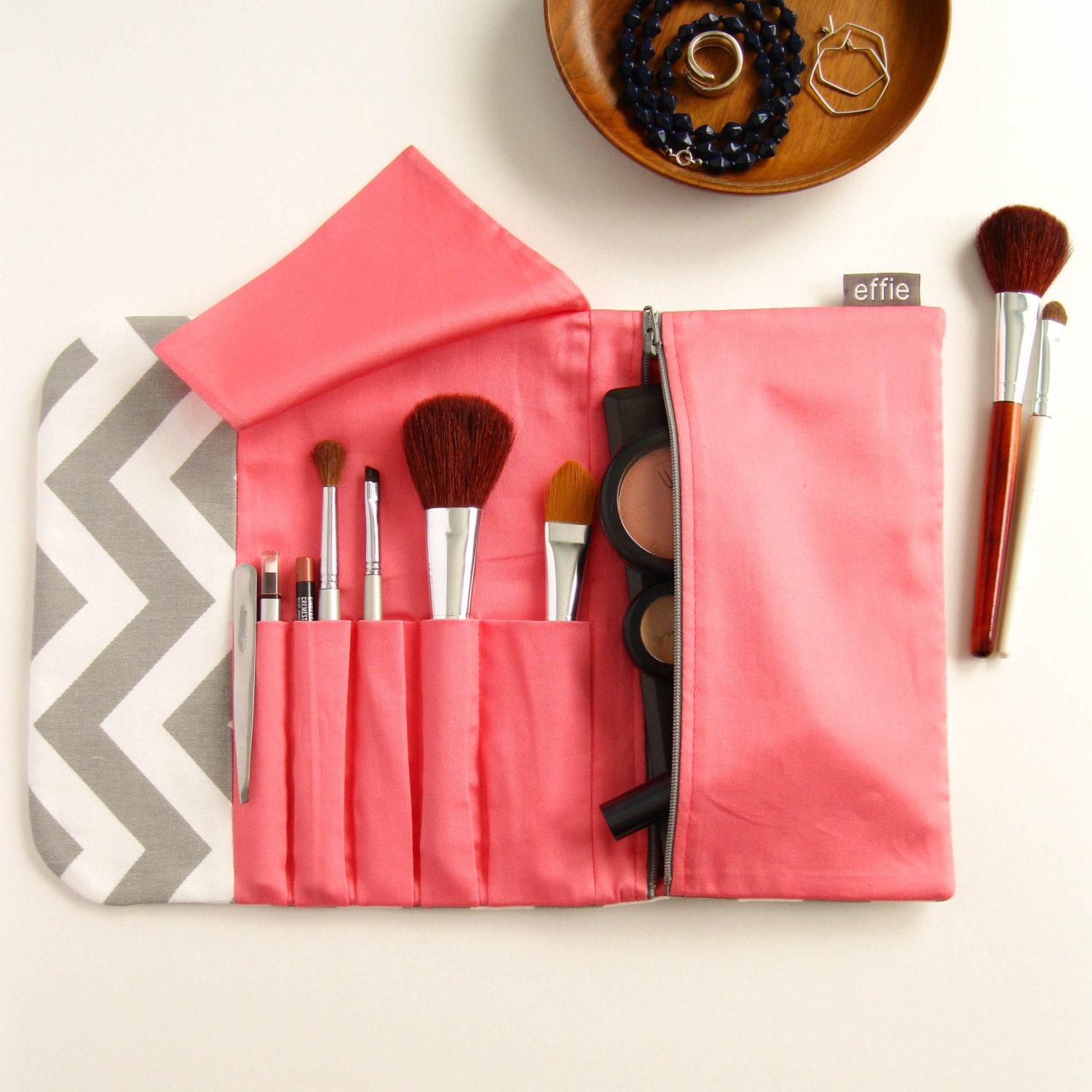 Pencil Pouch, Small Makeup Bag, Tee Pee Fabric, Planner Bag, Makeup Brush  Bag 