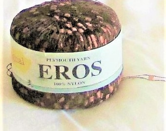 Eros 744, schwarz w. rost orange, Leitergarn, Fahnenband, Effektgarn, Plymouth Garn, Destash Garn