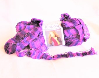 Cintas Boutique, Hilo Corazón Rojo, Aurora, rosa púrpura, auto-ruffling, 42 yardas, hilosintebulado, destash novedad