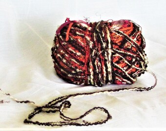 Mini Melange, Chocolate copper, Lucci Yarn, novelty yarn, destash new