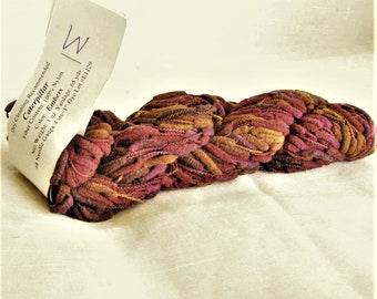 Raupe, Prisma Garn, Embers Colorway, braun, bronze, weinrot, dunkler als Pix, 65 Meter, 100 Nylon, Faden und Poofs, Garn destash