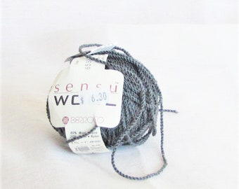 Sensu Wool, Berroco, Charcoal Grey, 6538, 96 yards, wool nylon, thin, threadsinthebed, destash new