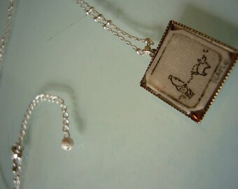 necklace with peanuts original etching print