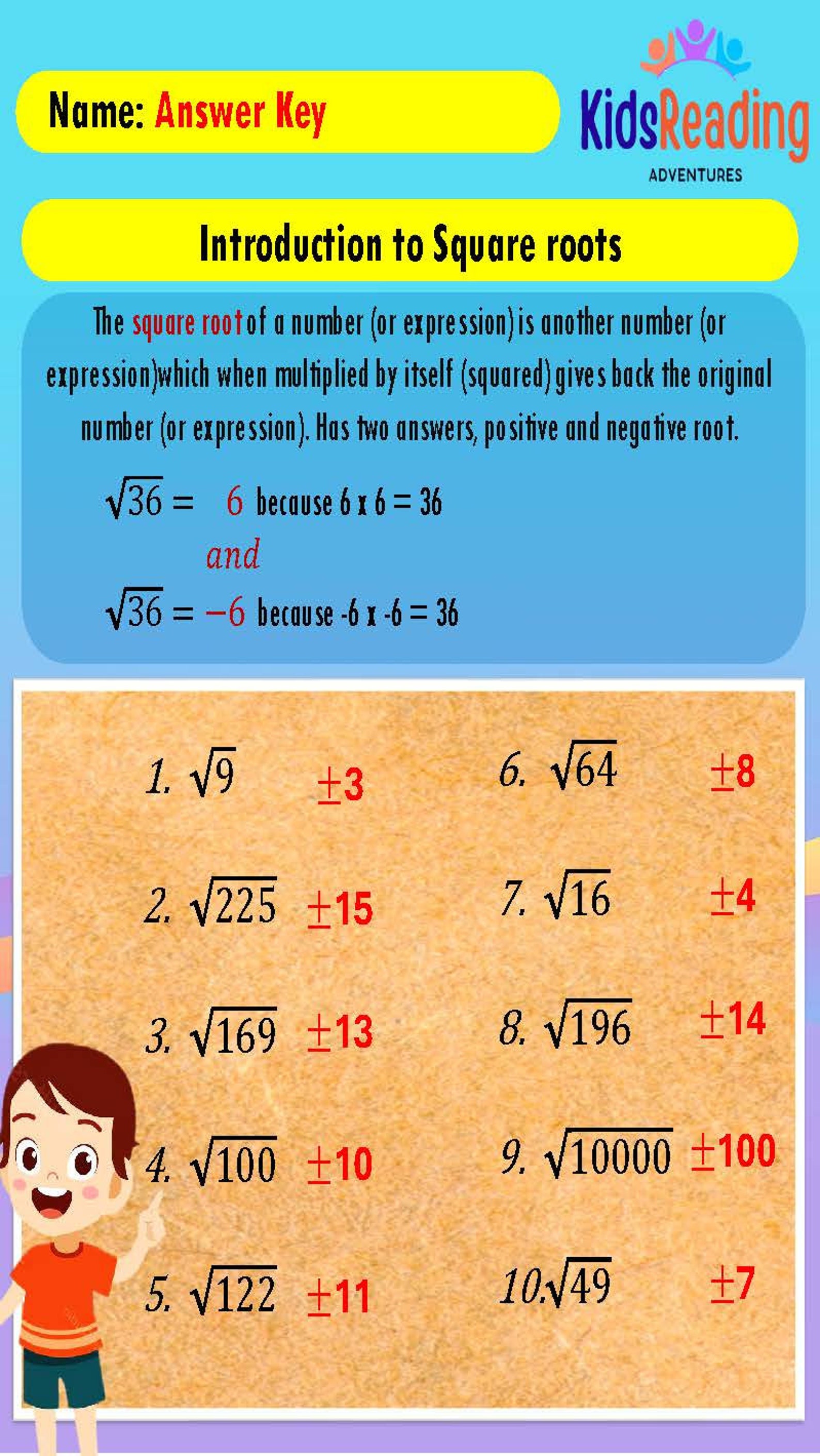 Square Roots & Exponents Worksheets: Math Practice (PDF Download) - Etsy
