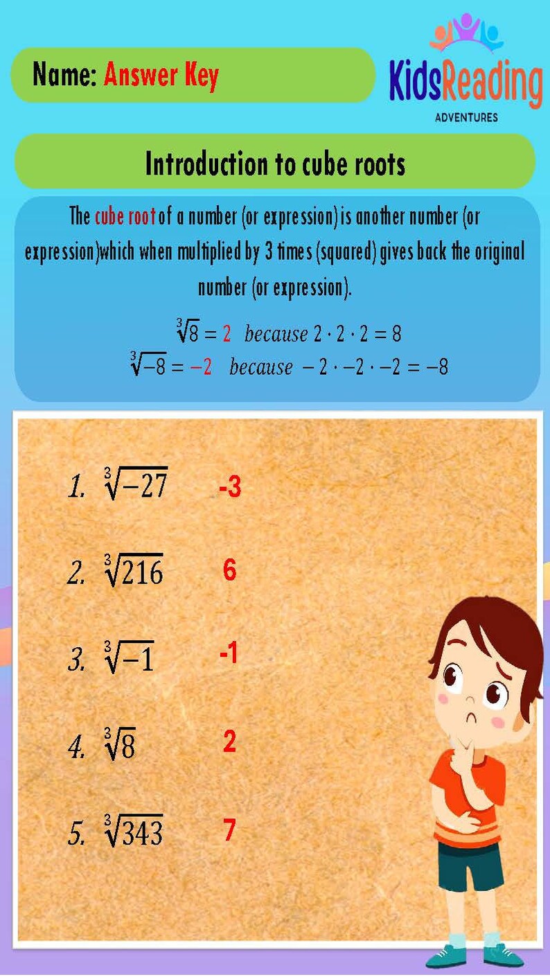 Square Root With Exponents Worksheet.pdf Square Roots & Exponents Worksheets: Math Practice (PDF Download) - Etsy