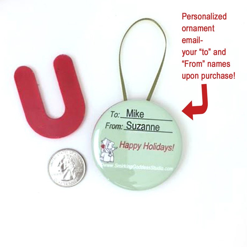 Snarky, Santa Xmas Tree Ornament, Personalized Funny Stocking Stuffer image 2