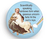 Funny Unicorn Magnet: Gaseous Rainbows Gag Gift