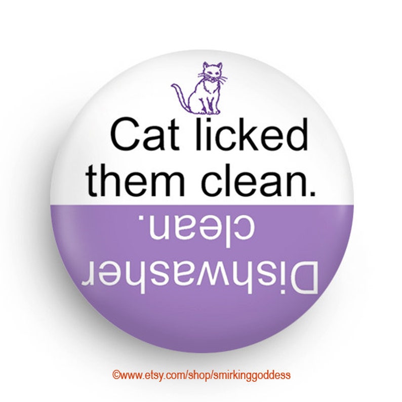 Funny Cat Clean Dirty Dishwasher Magnet A Useful and Funny image 1