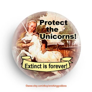 Unicorn Gift, Funny Unicorn Magnet or Pinback Small Gift for Unicorn Fans image 1