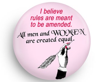 Women's Equality Magnet or Pinback Funny Quote, Feminist Stocking Stuffer