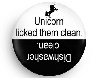 Funny Unicorn Dishwasher Clean Dirty Magnet