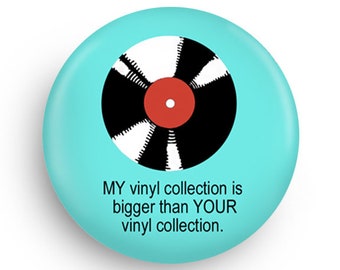 Fun Stocking Stuffer for Vinyl Record Fans! Fridge Magnet or Pinback!