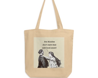 ECO friendly Humorous Funny Tote Bag for Book Lovers! Your Choice Black or Oyster Tan!