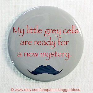 Funny Gift, Funny Poirot  Mustache Fridge Magnet for the Mystery Book Lover