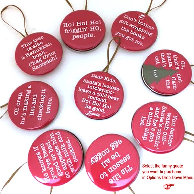 Snarky, Santa Xmas Tree Ornament, Personalized Funny Stocking Stuffer image 4