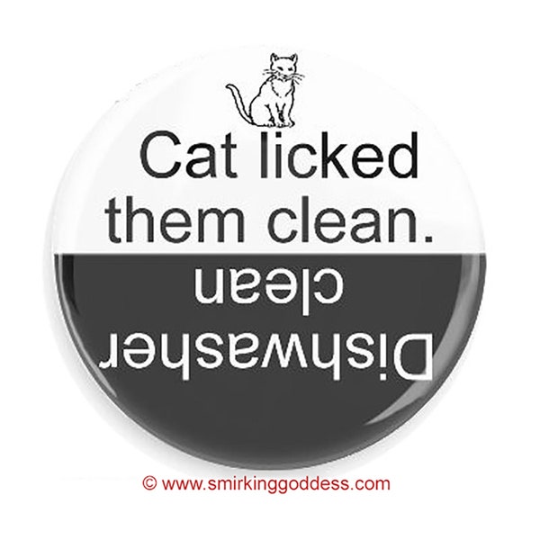 Funny Cat Dishwasher  Clean Dirty Fridge Magnet