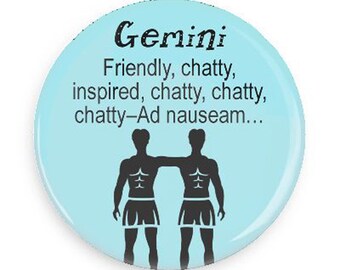 Funny Gemini Zodiac Fridge Magnet, Funny gift for Geminis with Snarky Horoscope traits