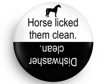 Funny Horse Dishwasher Clean Dirty Magnet