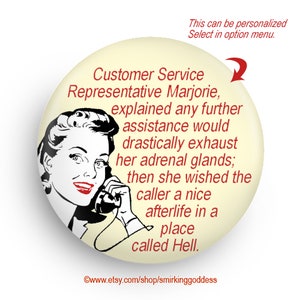 Personalized Funny Customer Service Magnet, Co-worker Gift